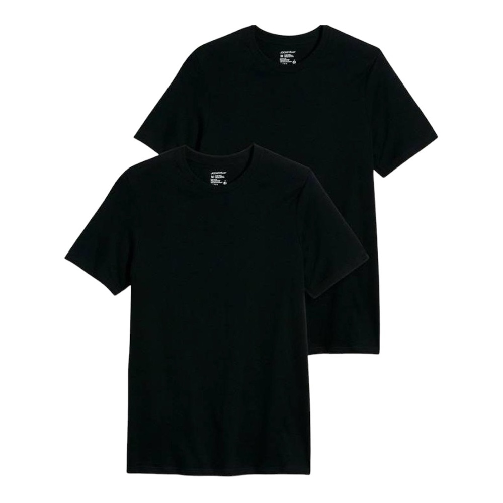 JOCKEY ESSENTIALS DURABLE COTTON 2-BLACK‎ CREW NECK T-SHIRTS SIZE M